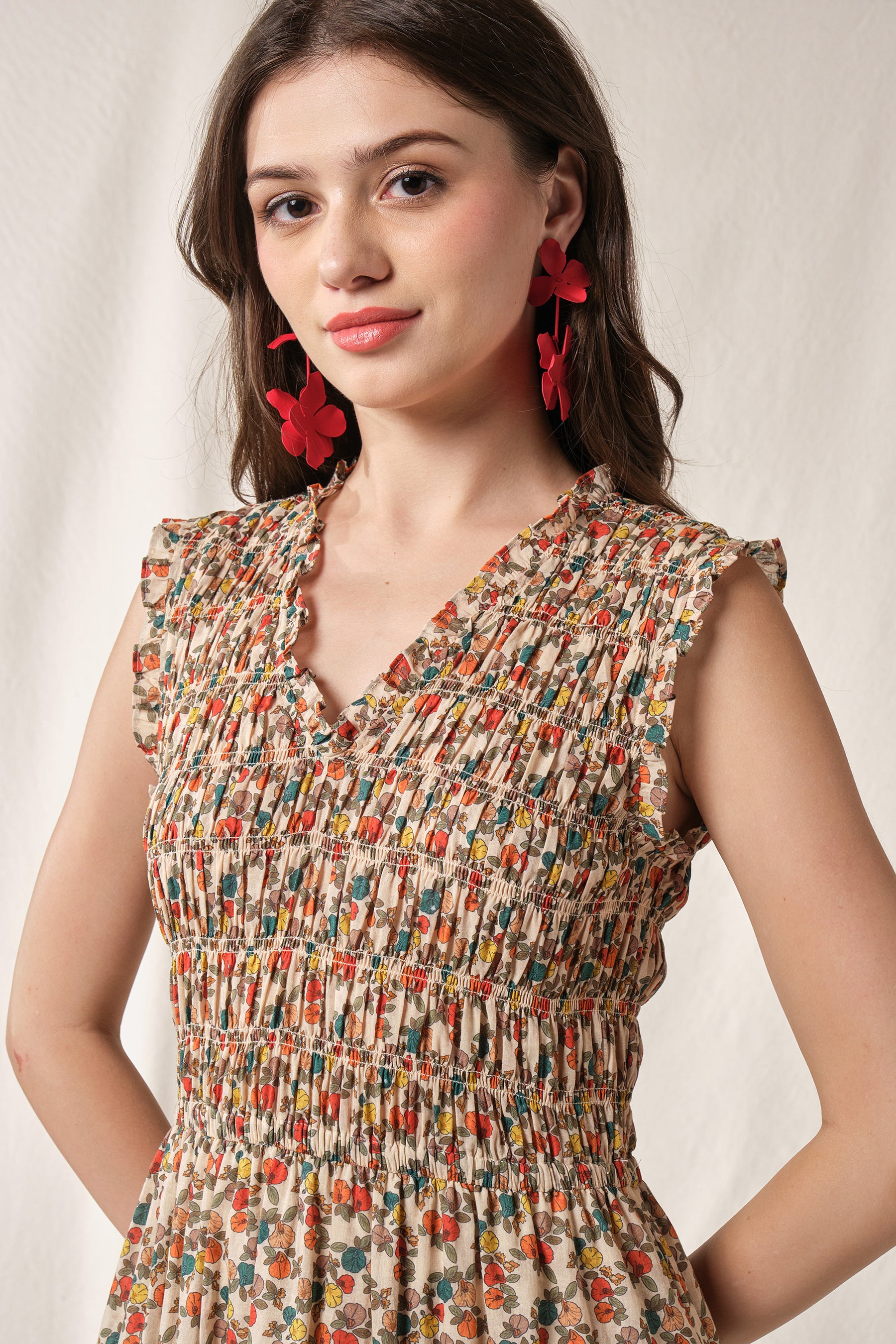 WILLOW Dress in Beige Telang