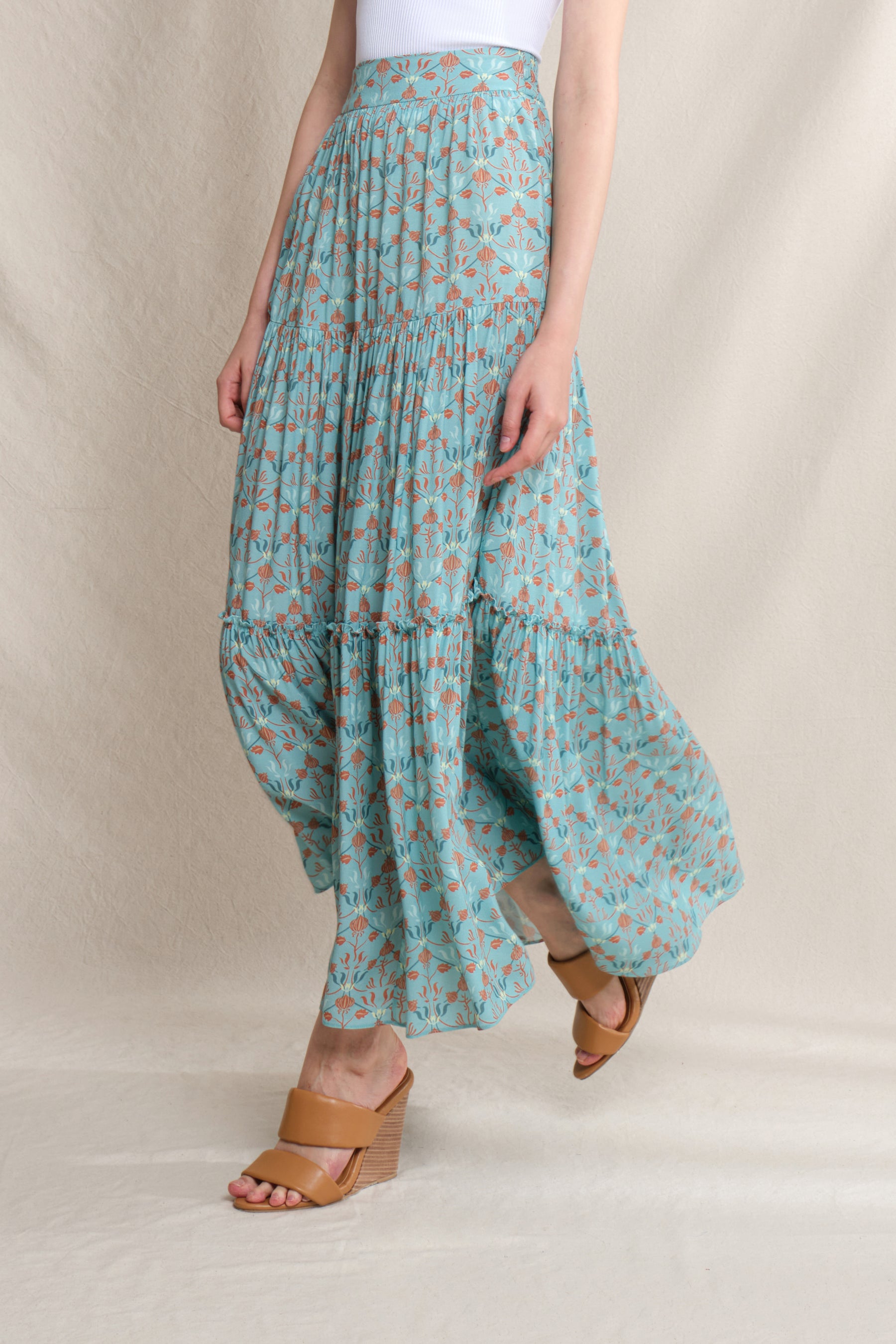 WINNIE Skirt in Blue Areca