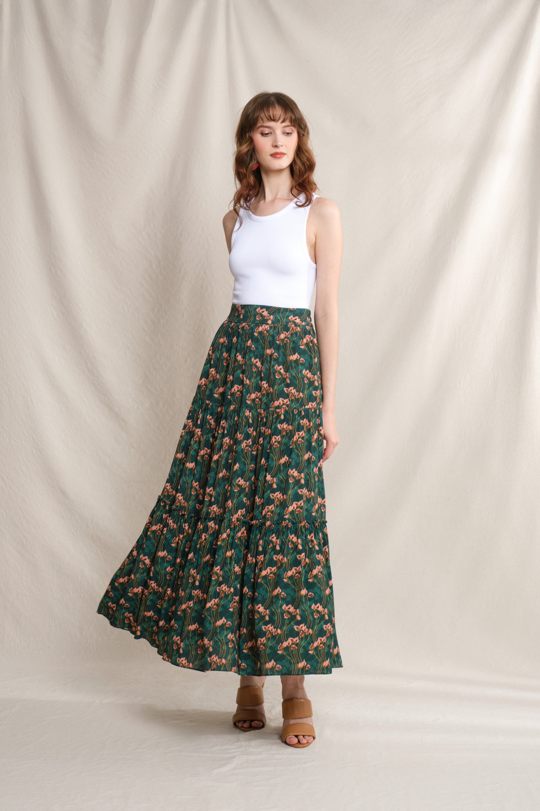 WINNIE Skirt in Emerald Cassia