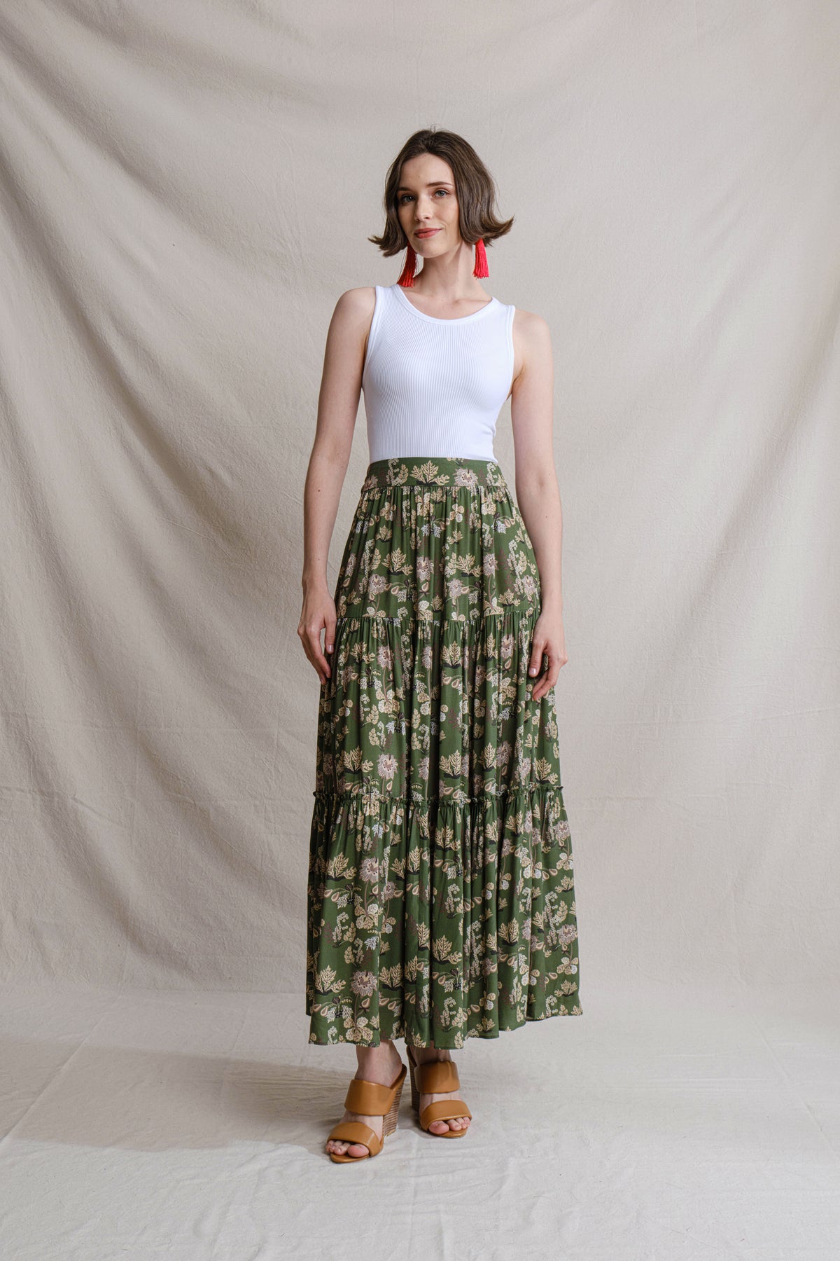 WINNIE Skirt in Green Pepaya