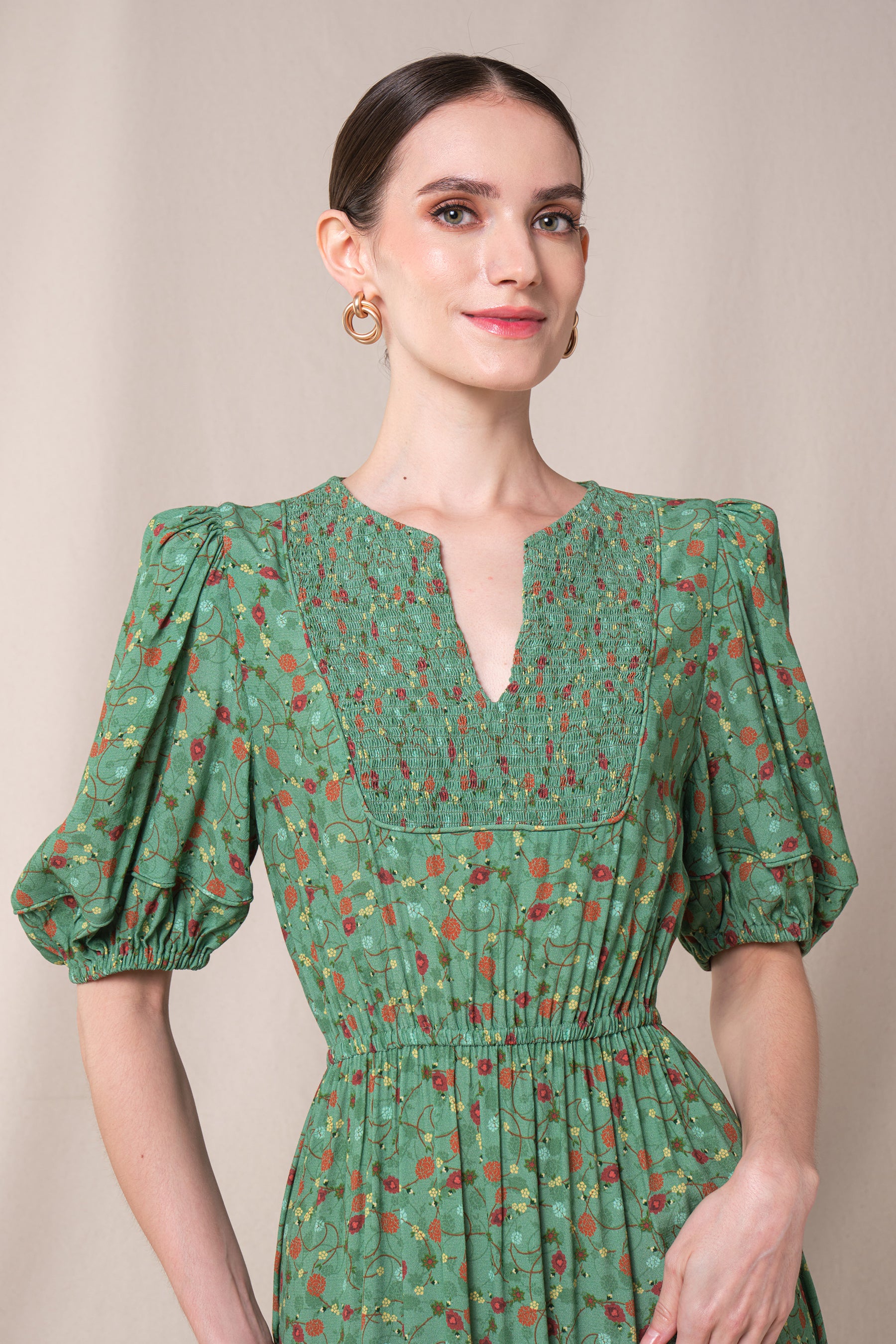 YONA Dress in Green Kelana