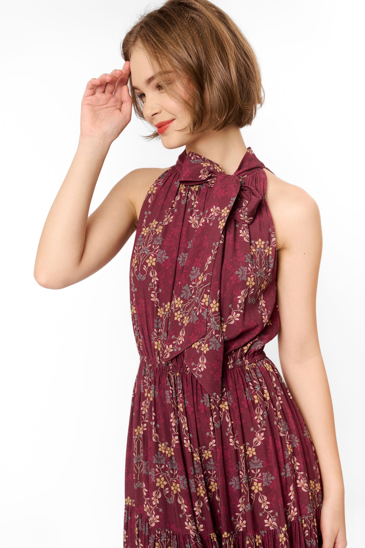 ZINNIA Dress in Sulur Maroon