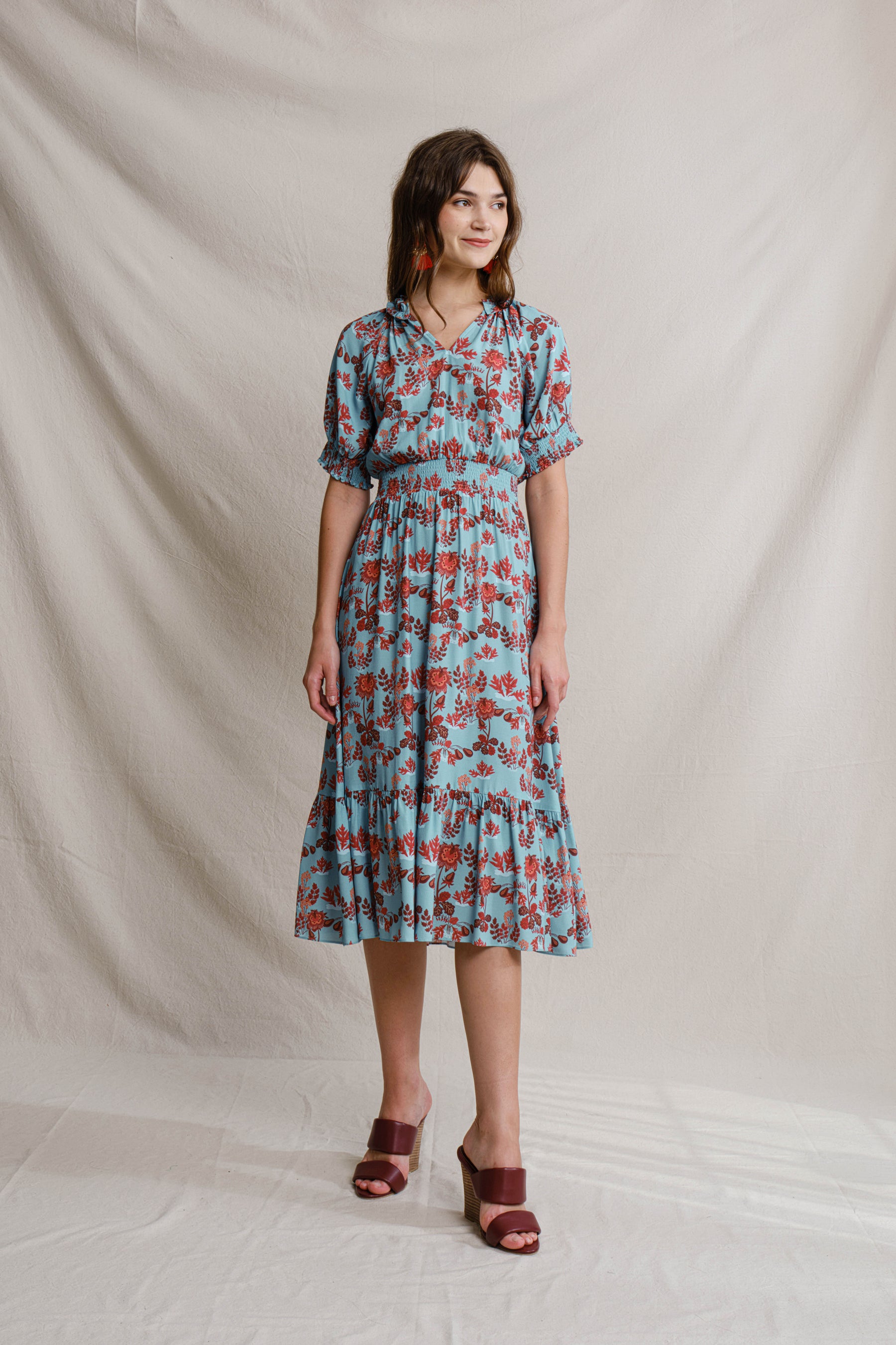 ZOE Dress in Blue Pepaya