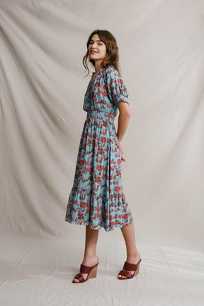 ZOE Dress in Blue Pepaya