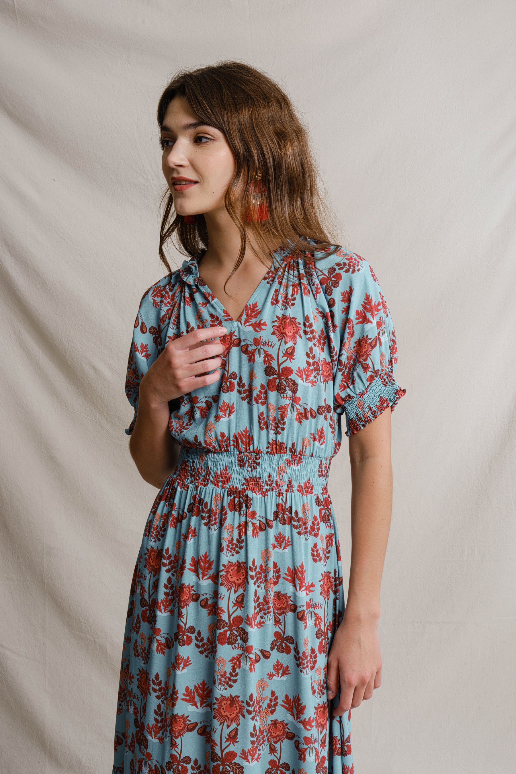 ZOE Dress in Blue Pepaya