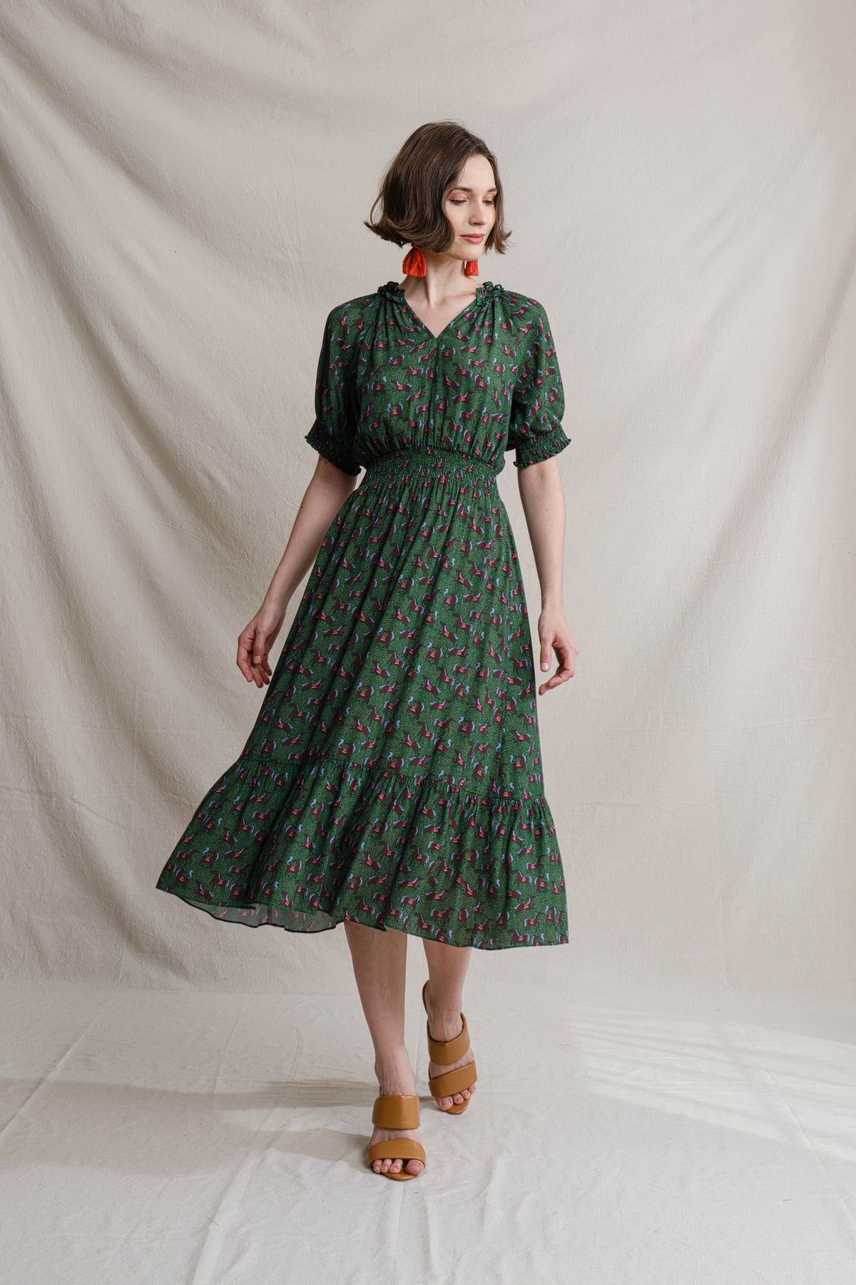 ZOE Dress in Green Kuda