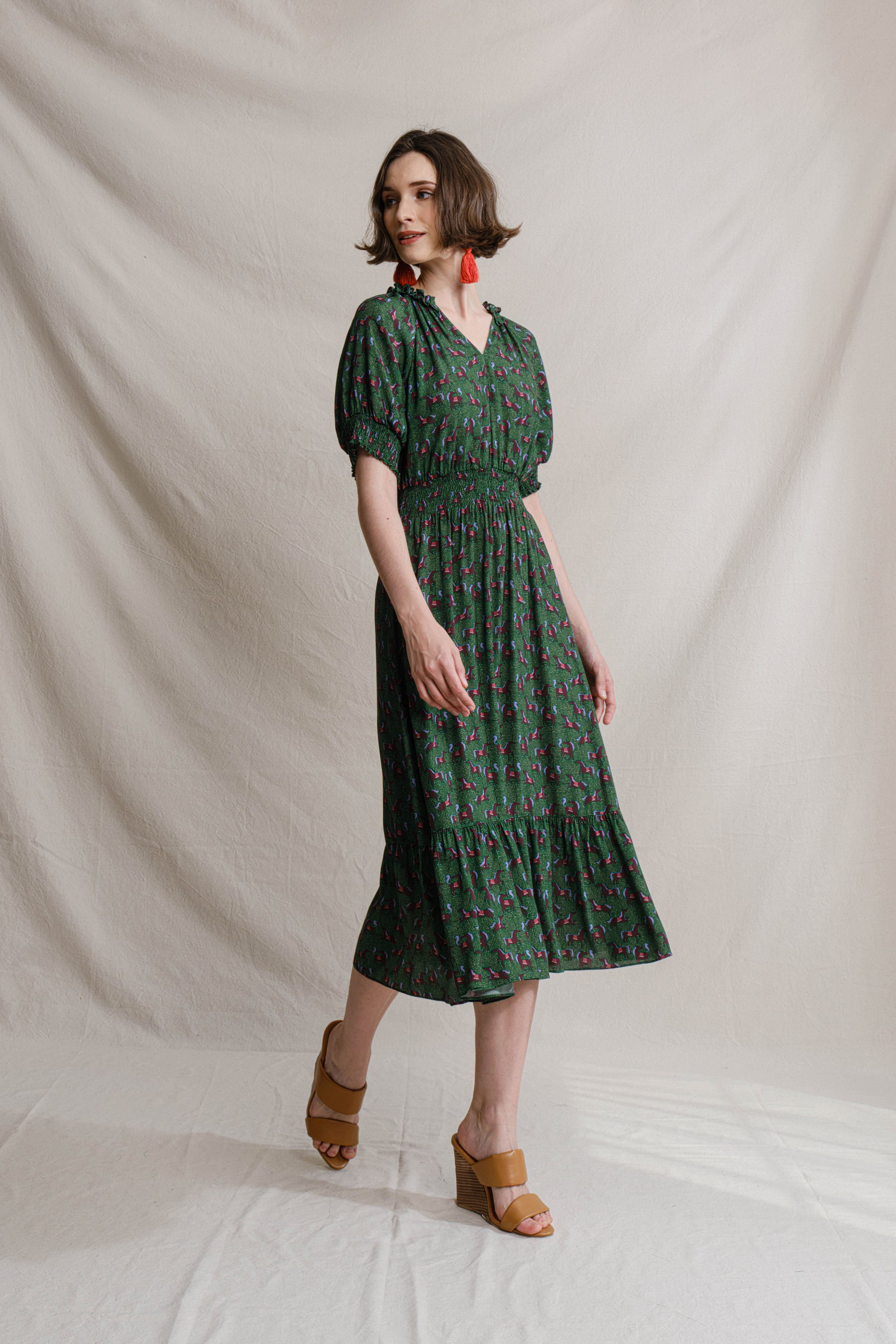 ZOE Dress in Green Kuda