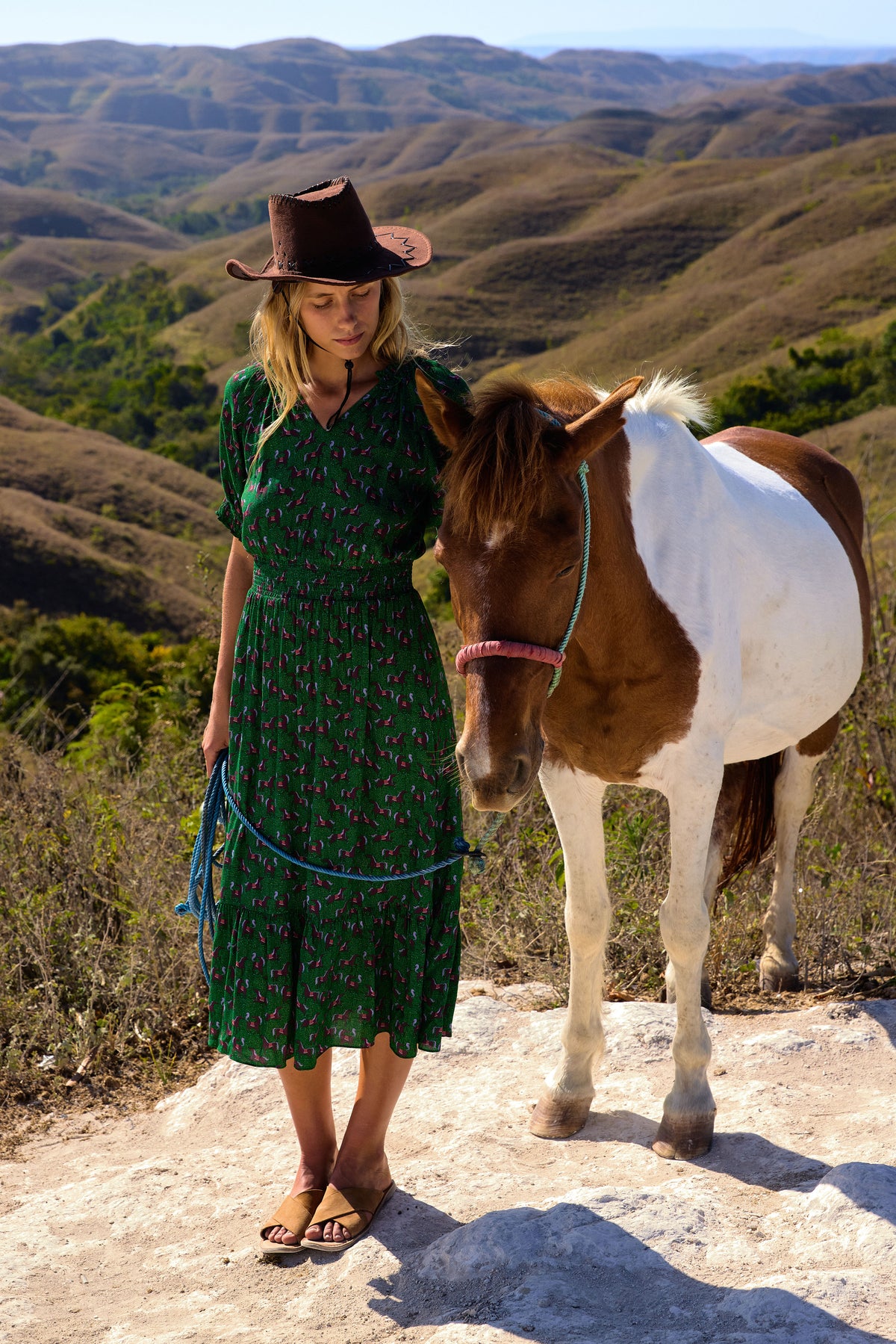 ZOE Dress in Green Kuda