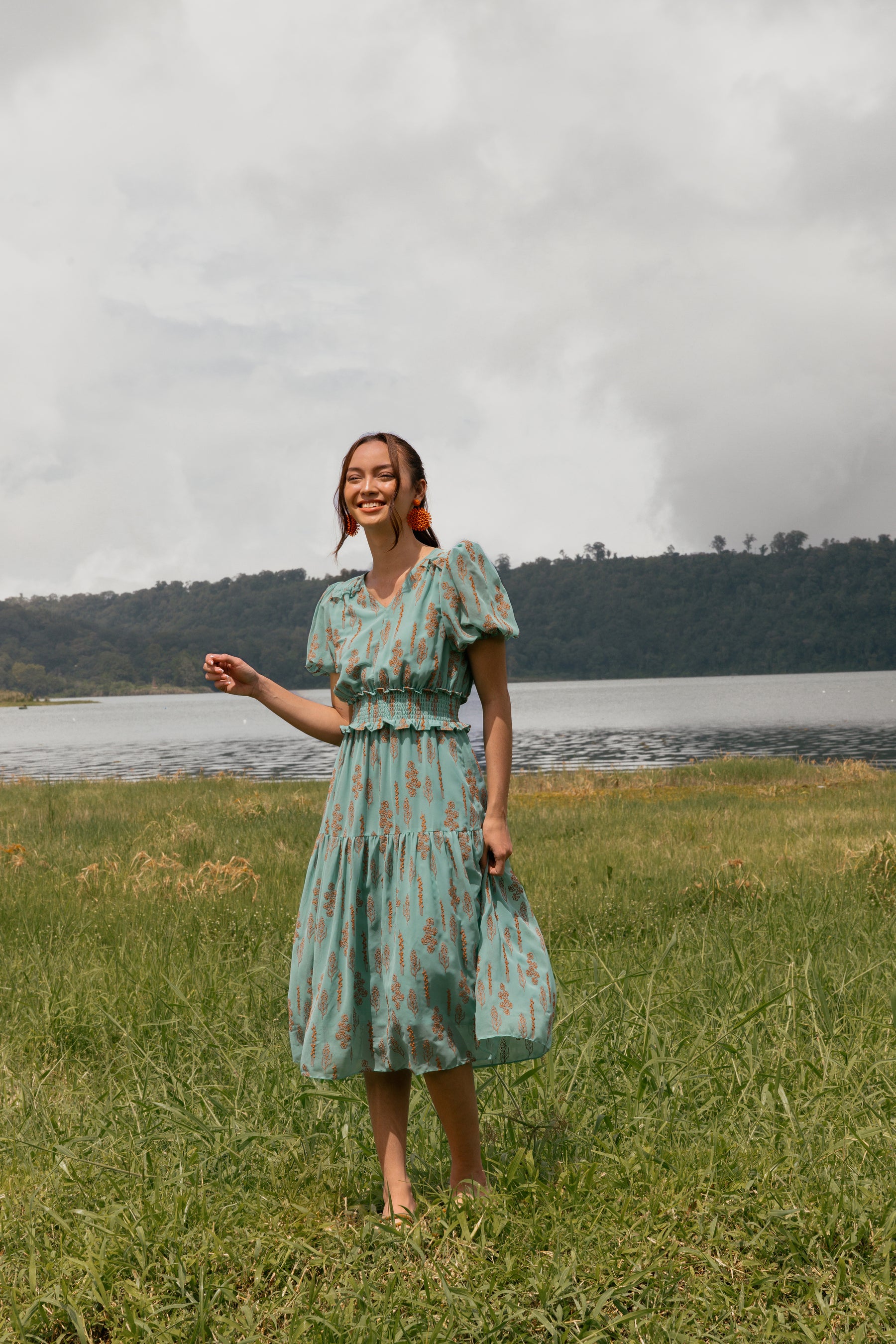 RANIA Dress in Blue Tulu