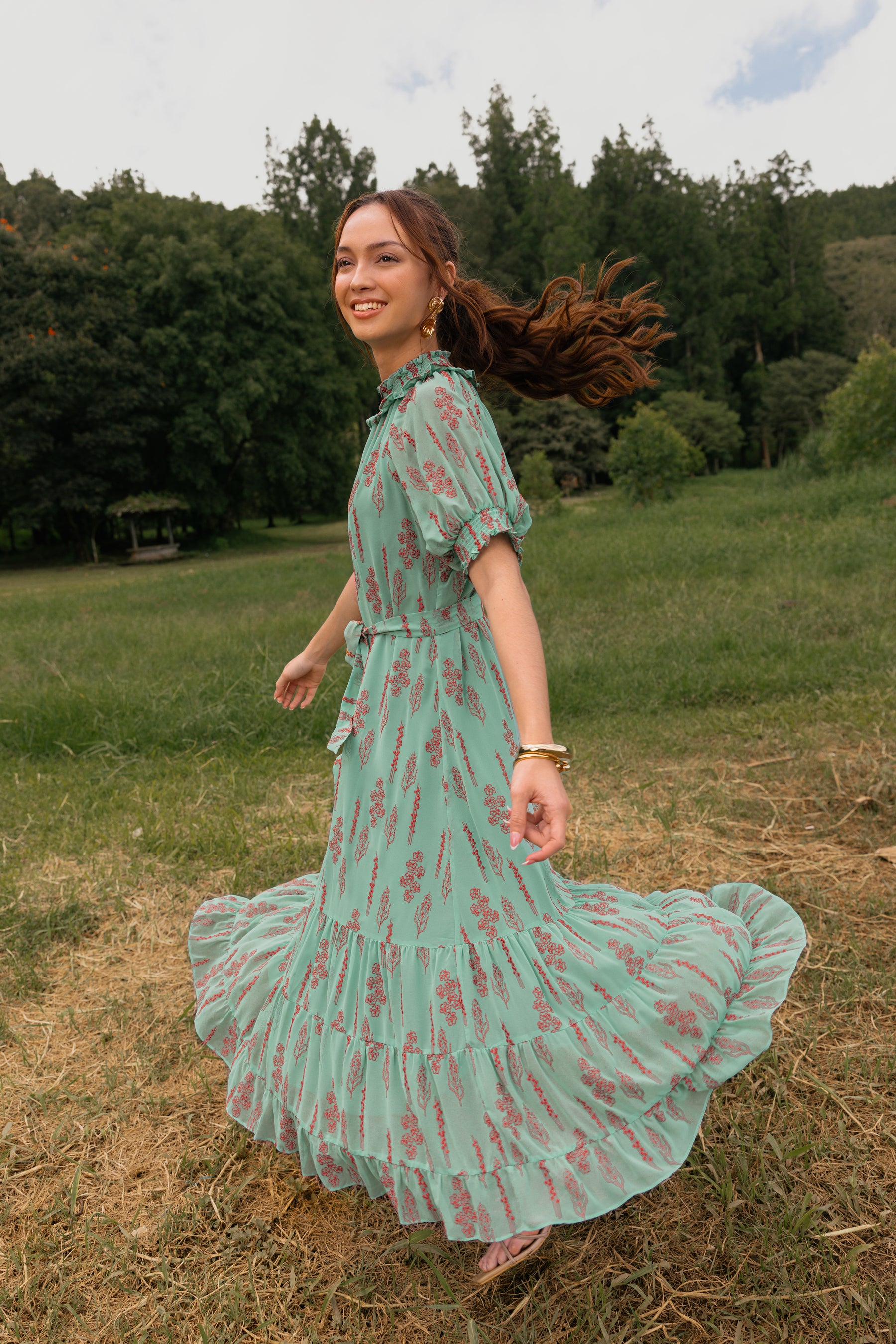 KIANA Dress in Blue Tulu