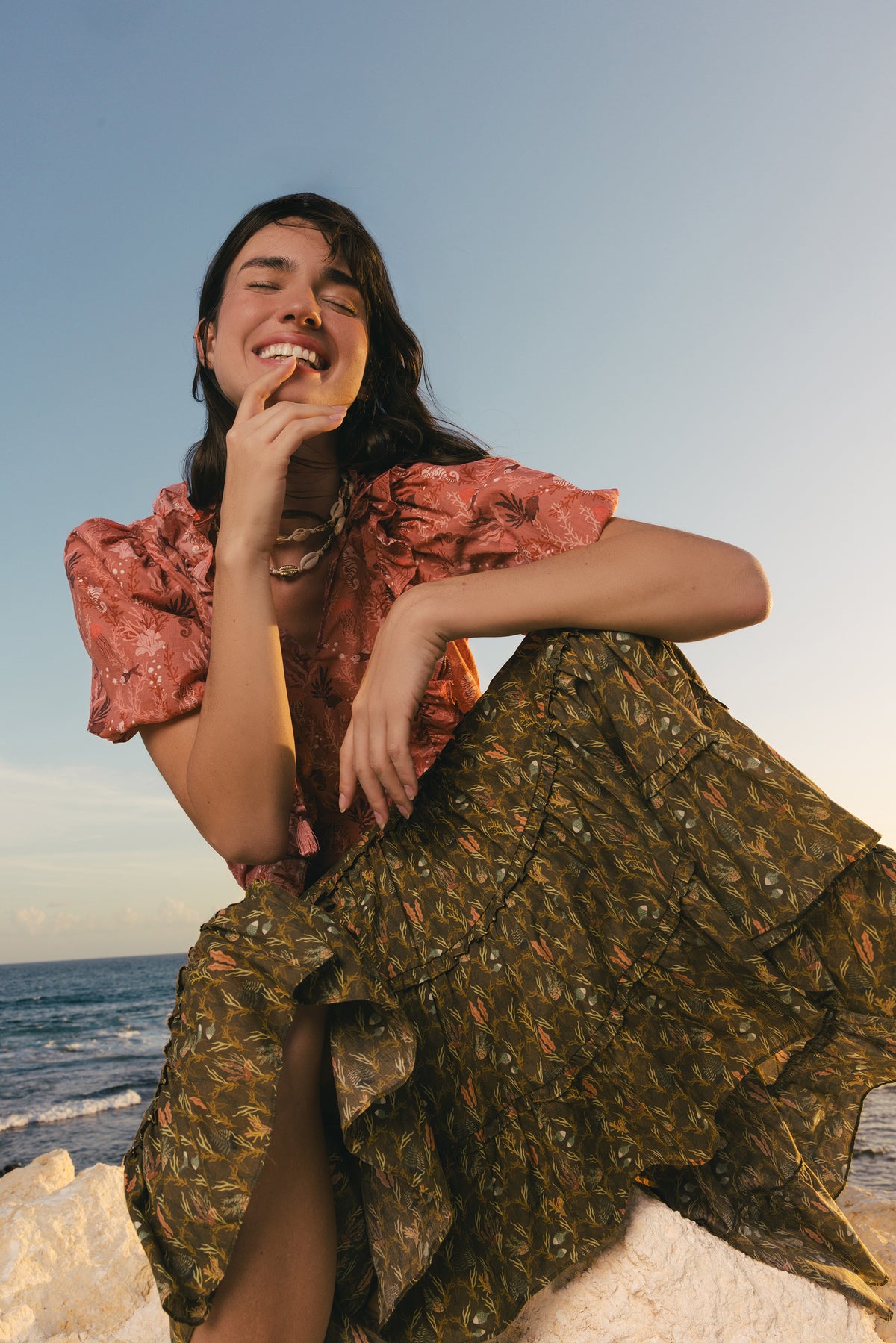 MIU Skirt in Brown Ulva