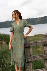 YONA Dress in Green Kelana