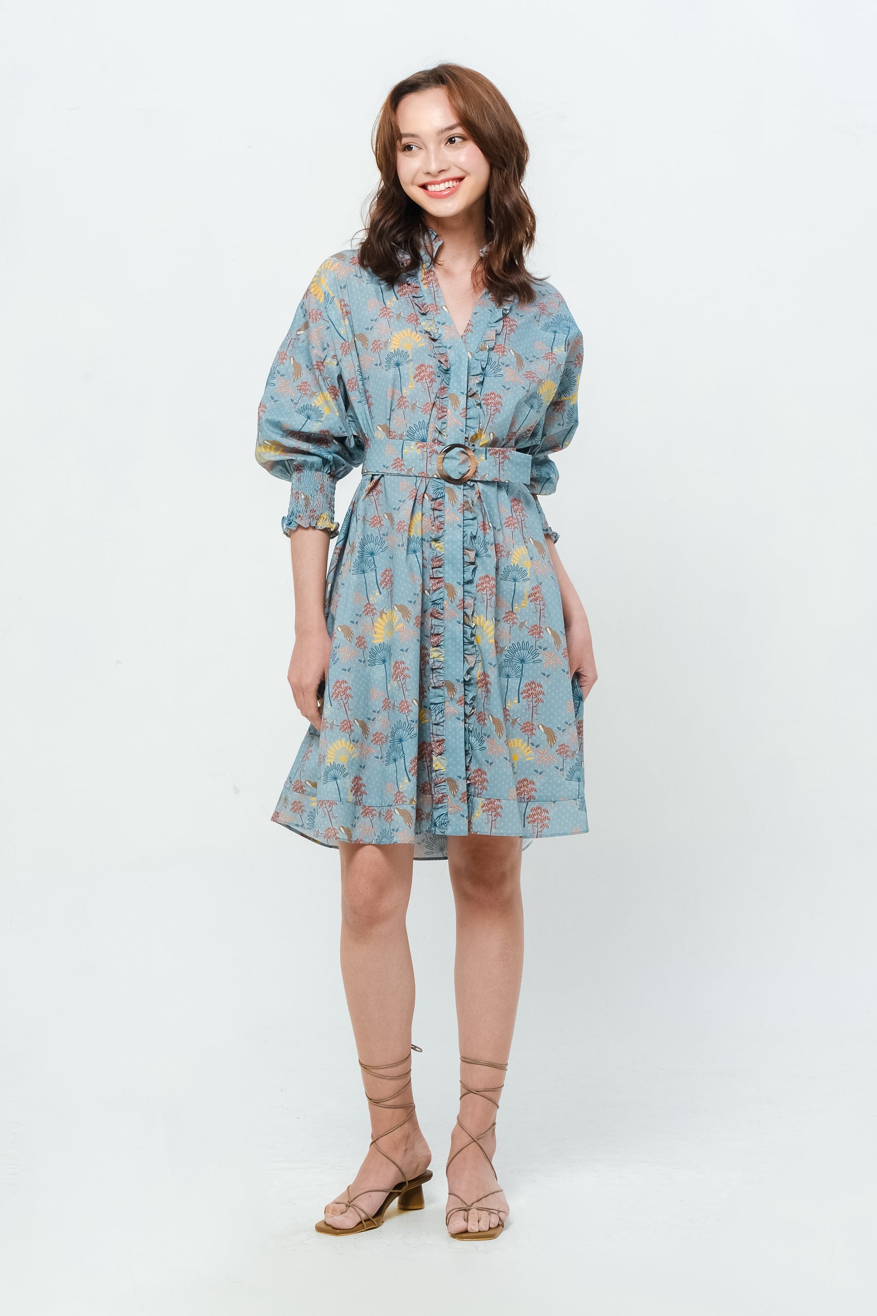 KALILA Dress in Blue Kuau