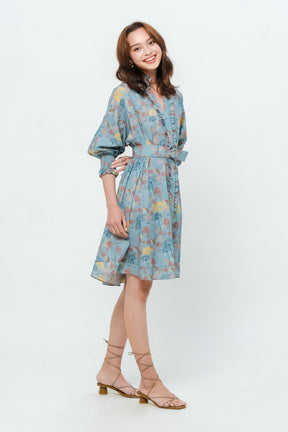 KALILA Dress in Blue Kuau