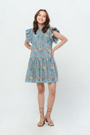 CARA Dress in Blue Kuau