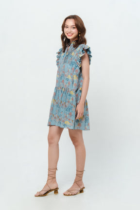 CARA Dress in Blue Kuau