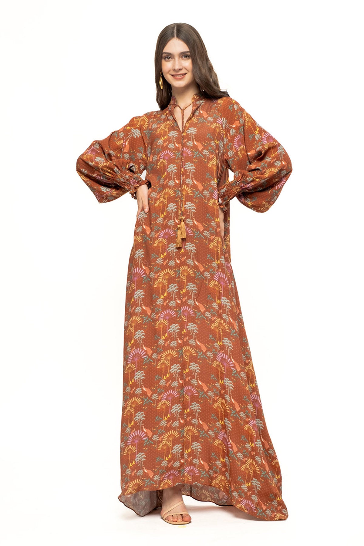 MAYLA Dress in Terracotta Kuau