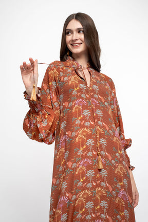 MAYLA Dress in Terracotta Kuau