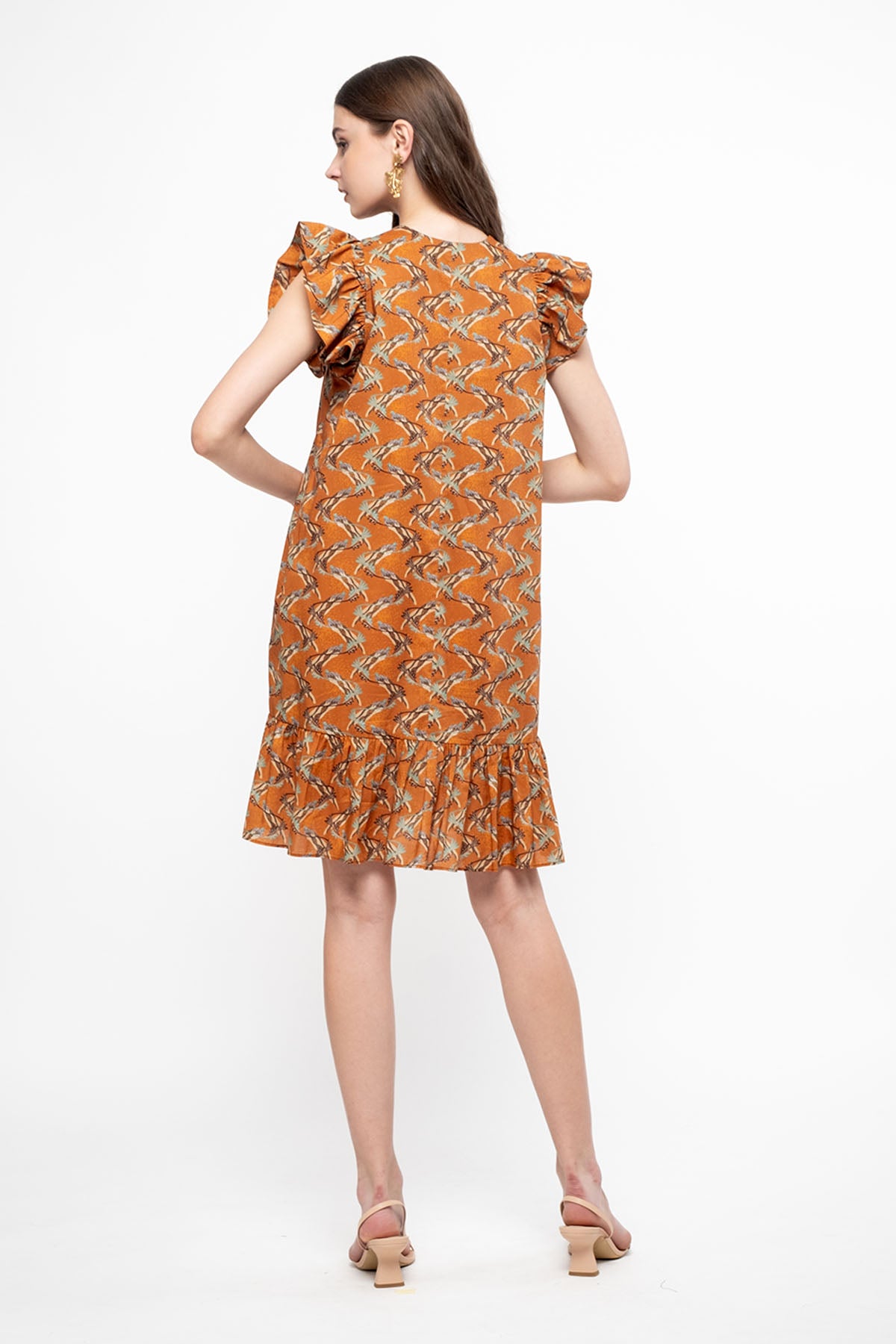 DARA Dress in Orange Tenun