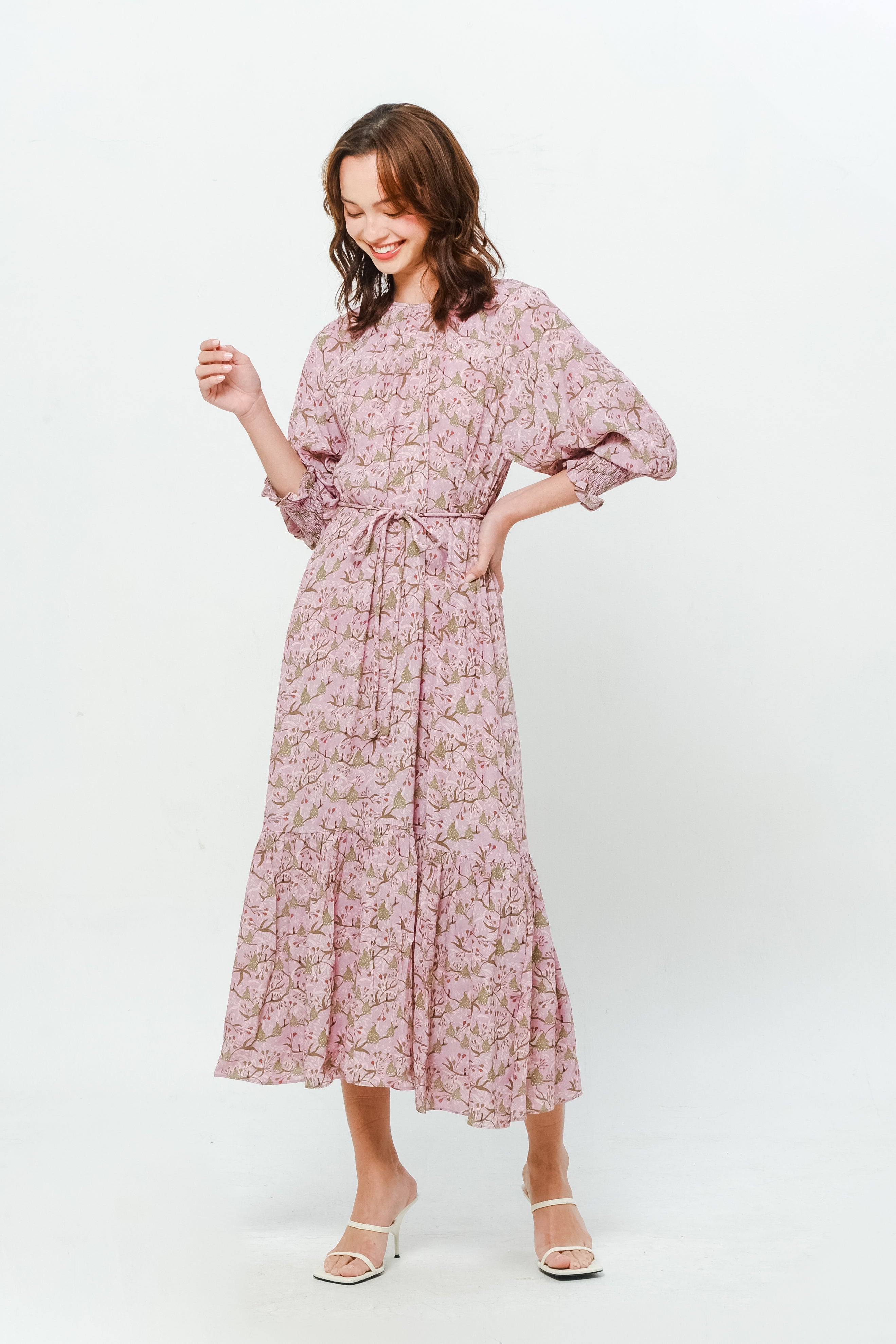 EILA Dress in Pink Bird