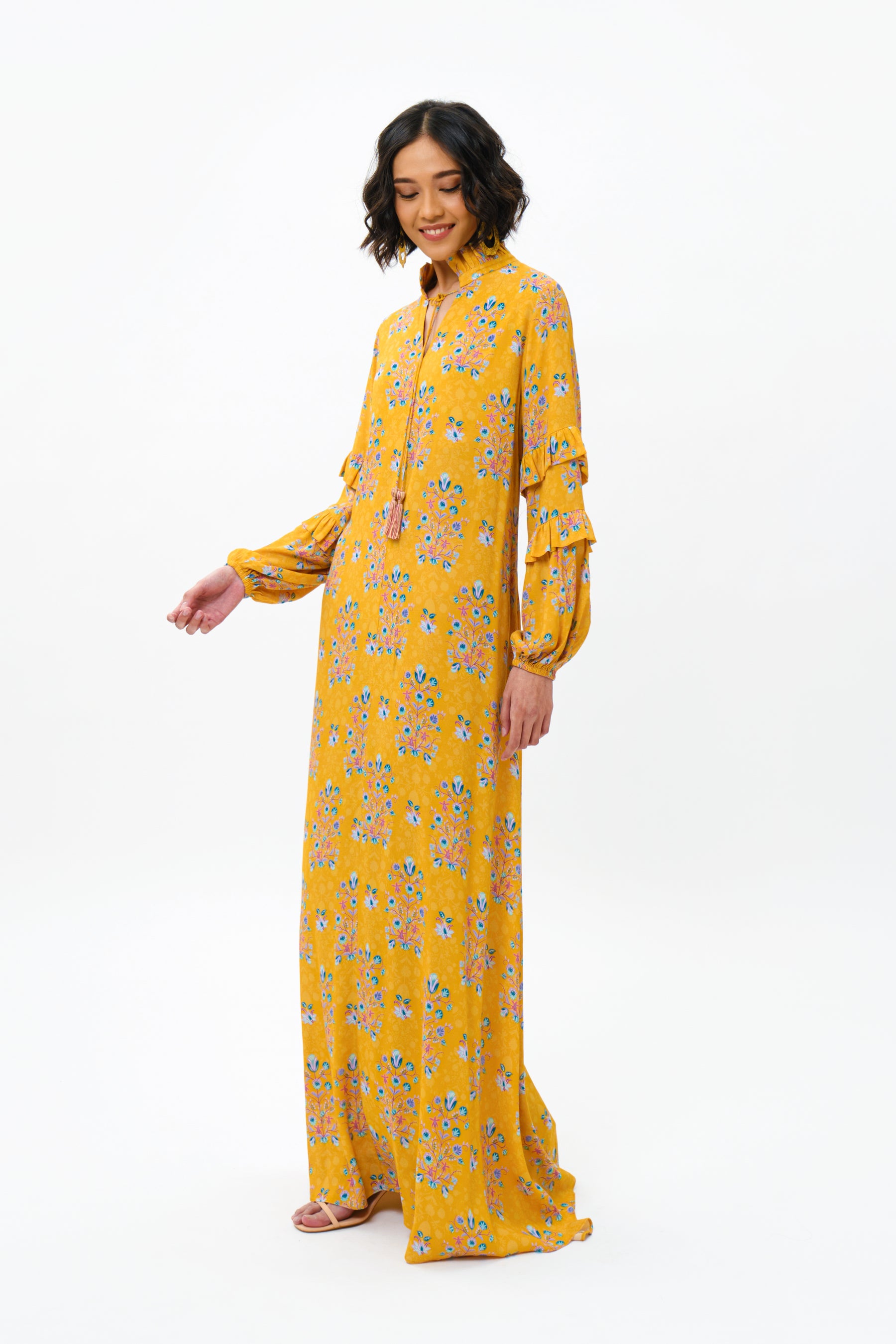 FAIZA Dress in Yellow Anggrek