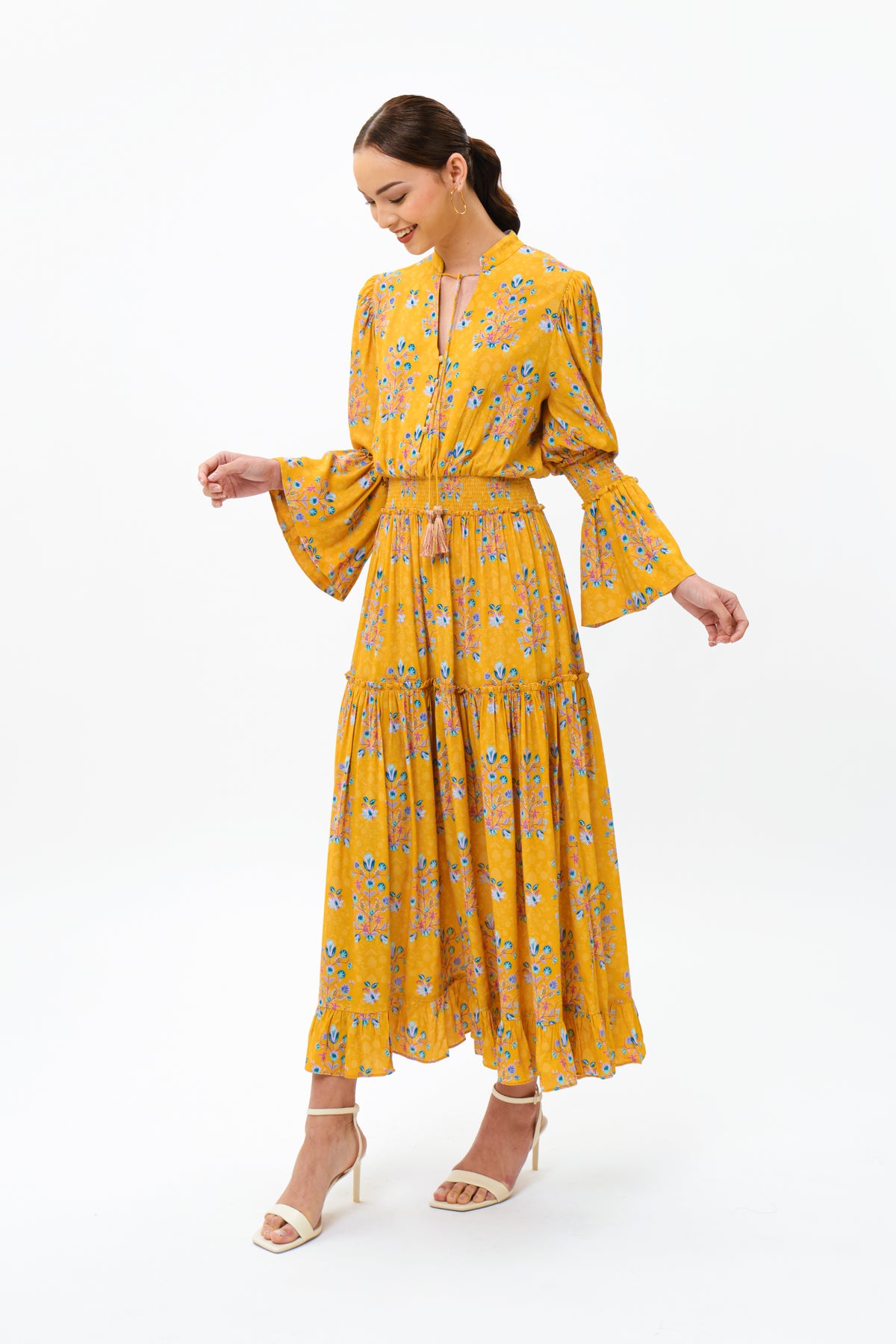 MALIKA Dress in Yellow Anggrek