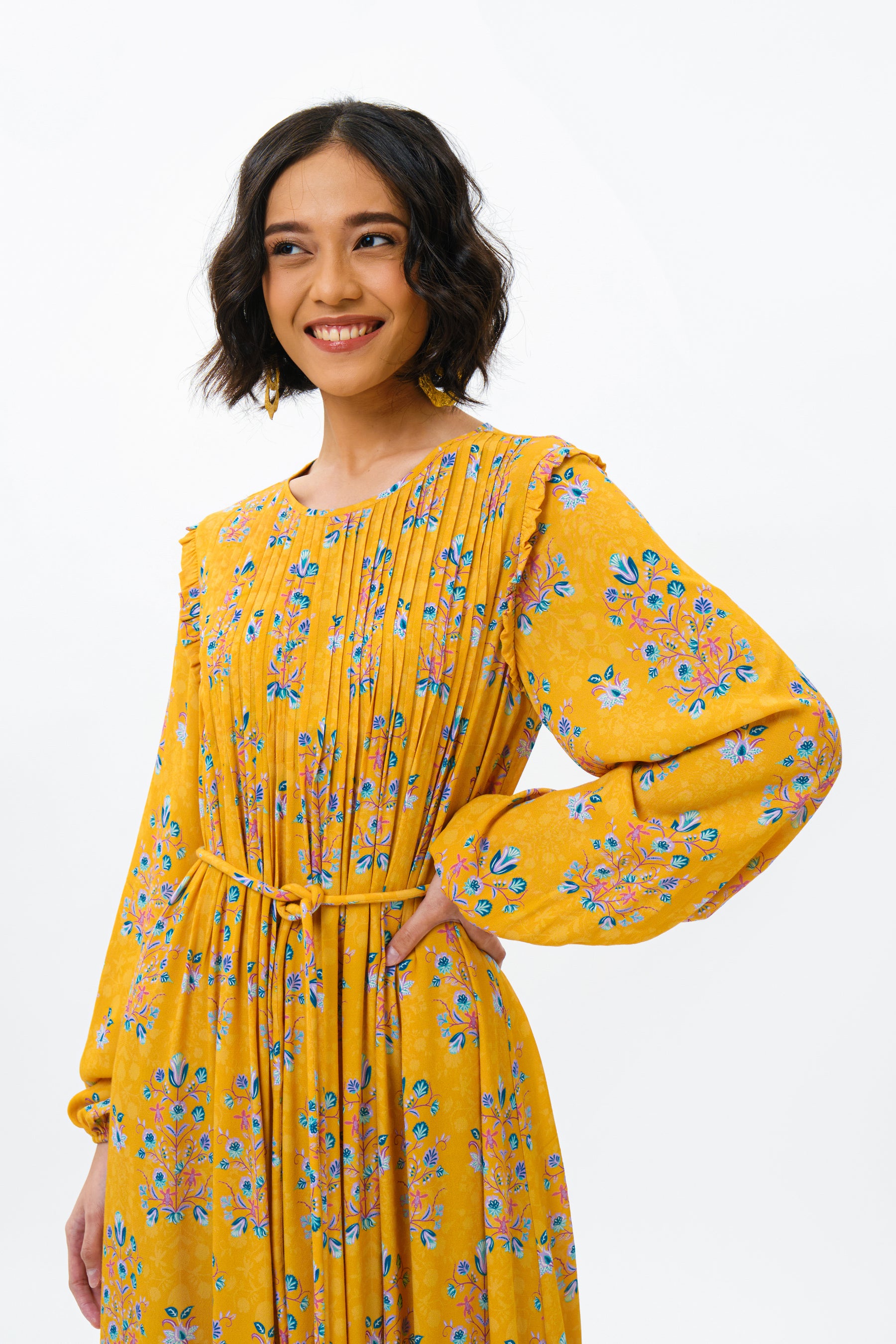 NURA Dress in Yellow Anggrek