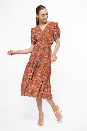 ELINA Dress in Terracotta Kuau