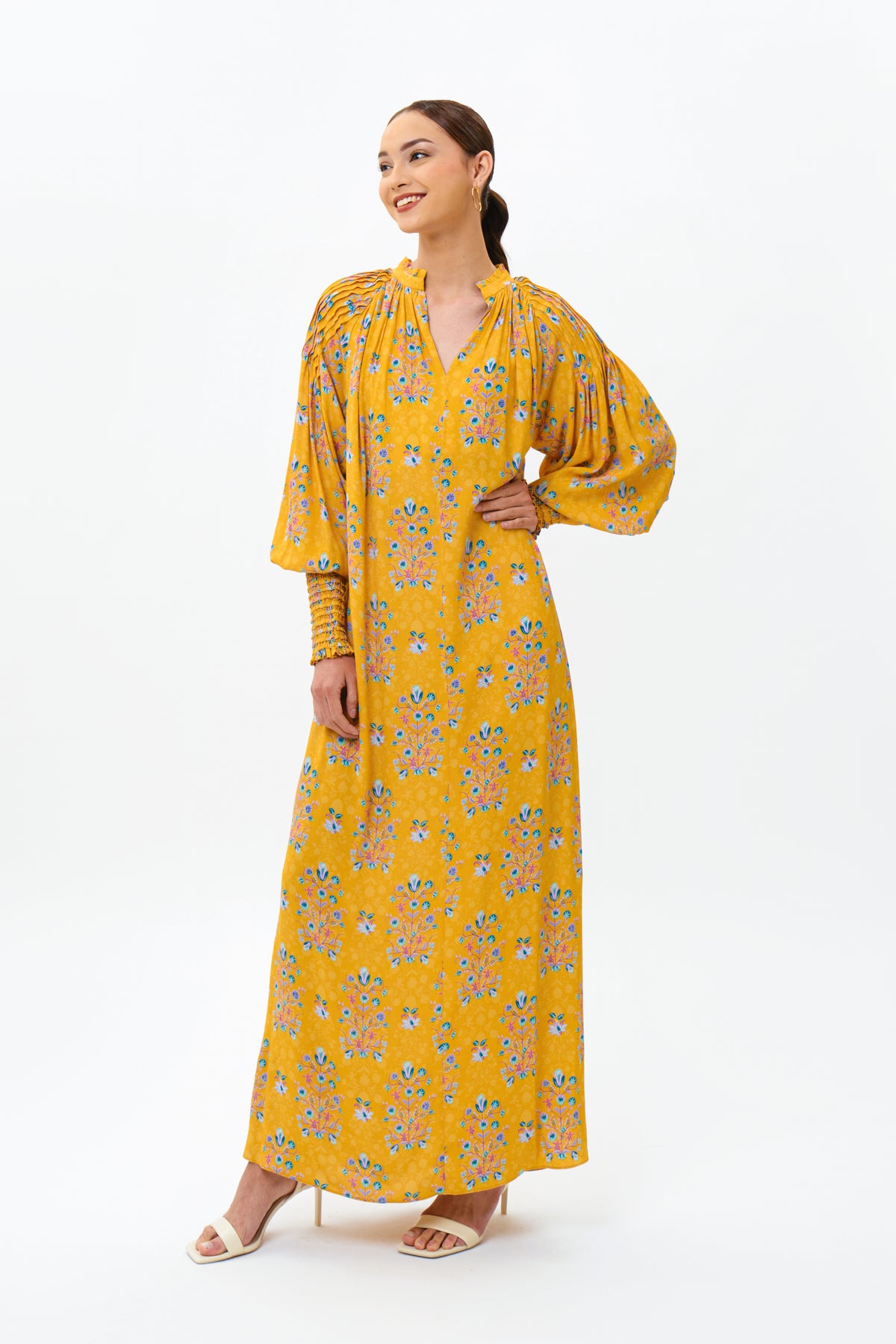 SAFIYA Dress in Yellow Anggrek