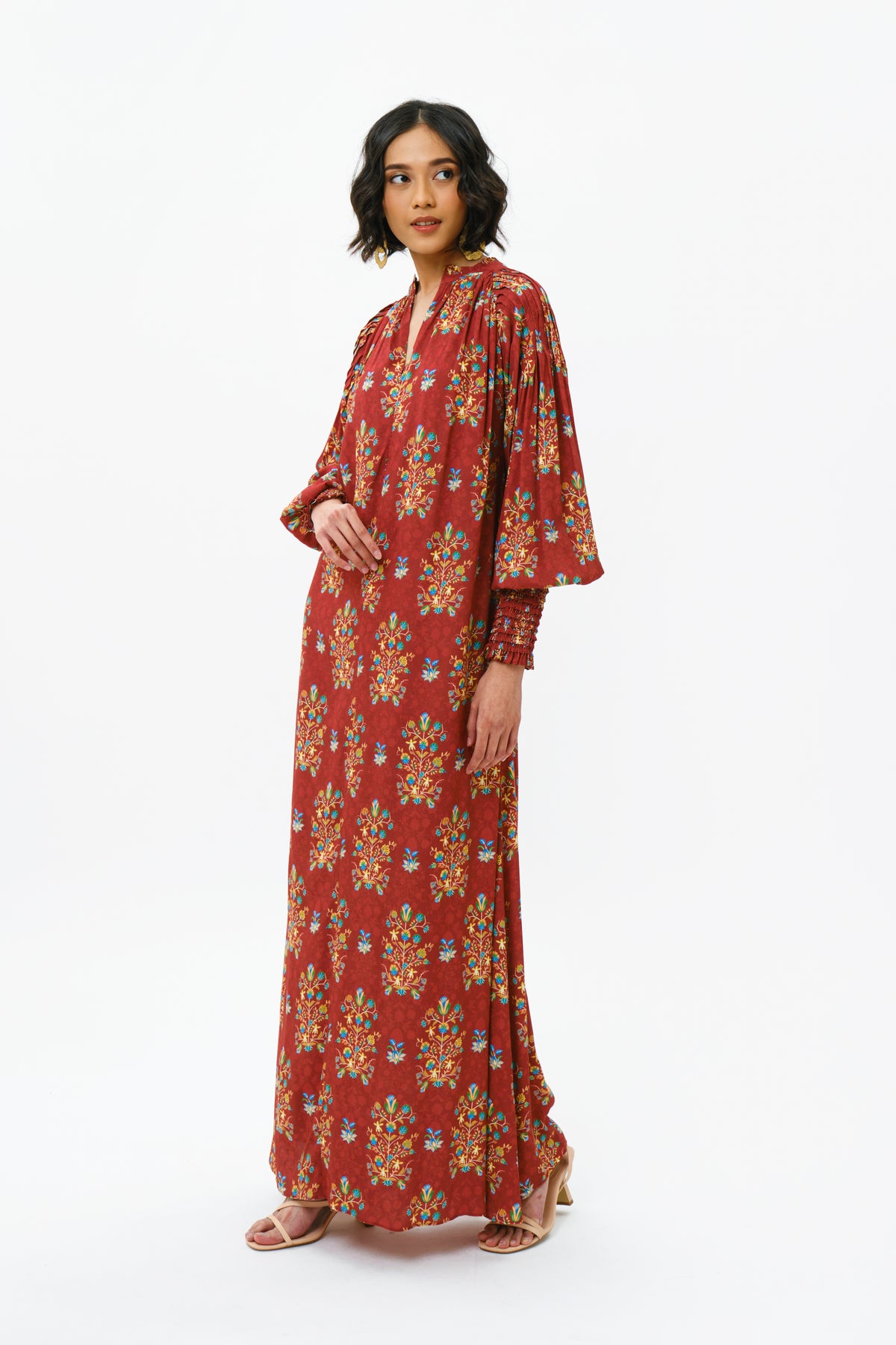 SAFIYA Dress in Red Anggrek